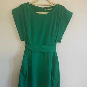 Eliza J Green Shift Dress with Belt. Size 8. Worn a few times.